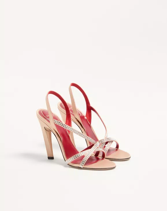 Valentino Dans Le Foyer Satin Sandal With Crystals 105Mm - Image 3